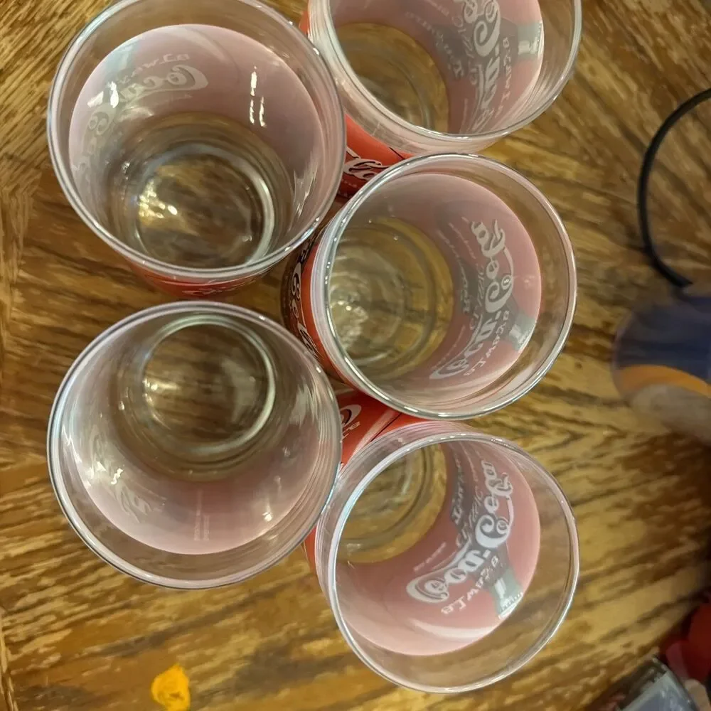 Rare Vintage 1997 Coca Cola Glass English And French X5